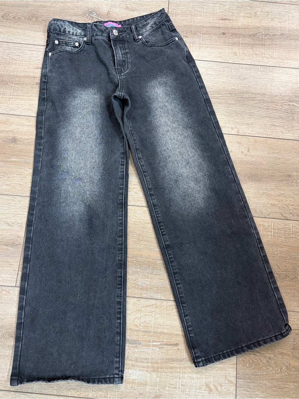 Edikted Black Washed Wide Leg Baggy Jeans Size 6 Y2K